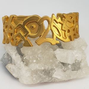 Rochas Designer Cuff Bracelet 80's Astral Graffiti